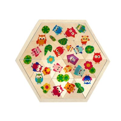 Owls puzzle game, 34 pieces