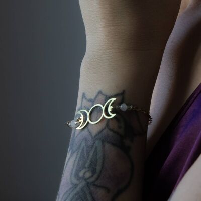 Triple Moon Brass Bracelet