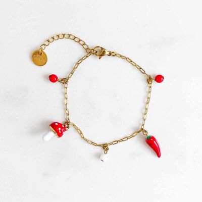 Sophie Red Charm-Armband