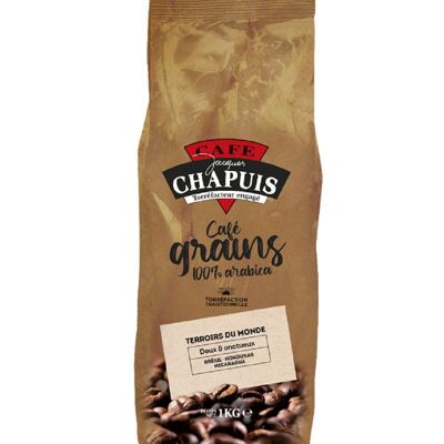 CAFES CHAPUIS TERROIR DU MONDE 100% ARABICA  KILO grains