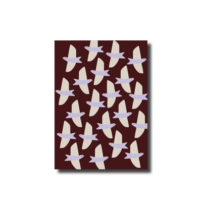 Cartolina Ciao uccello viola