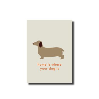 Carte postale La maison est l'endroit où se trouve votre chien 1