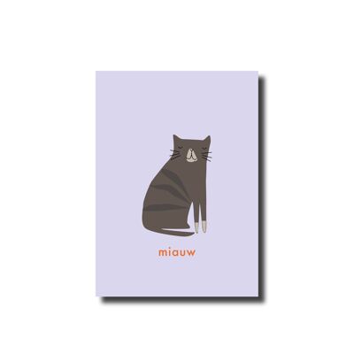 Postkarte Miau