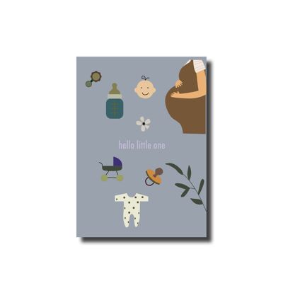 Carte postale bonjour petit bleu