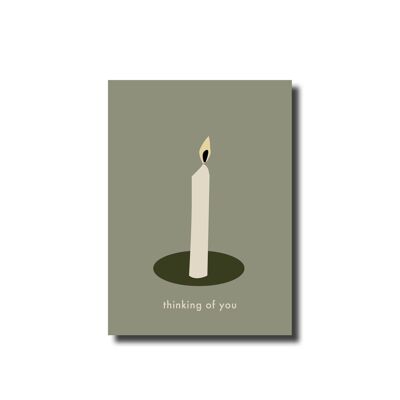 Postcard thinking of you candle