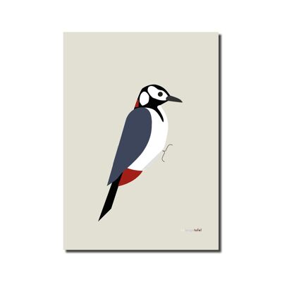 Print Great Spotted Woodpecker A4