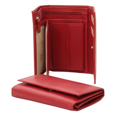 Women's leather wallet - red