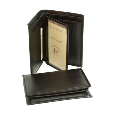 Leather pocket with coin holder - black