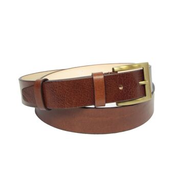 Ceinture plate en cuir - marron 1