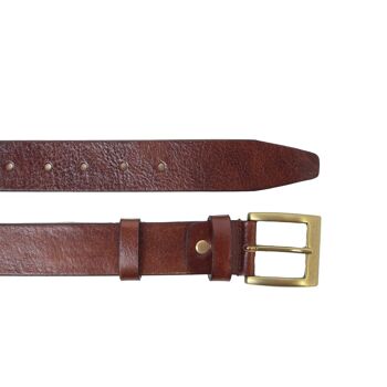 Ceinture plate en cuir - marron 2