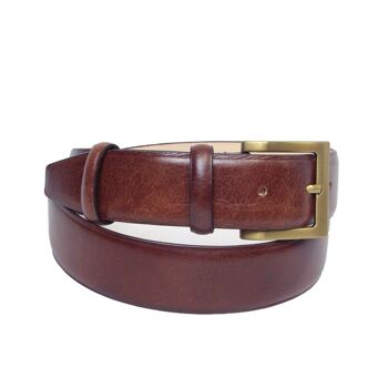 Ceinture en cuir hauteur 40 mm - marron 1