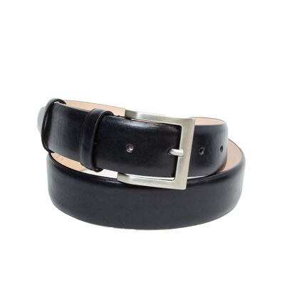 40 mm high leather belt - black