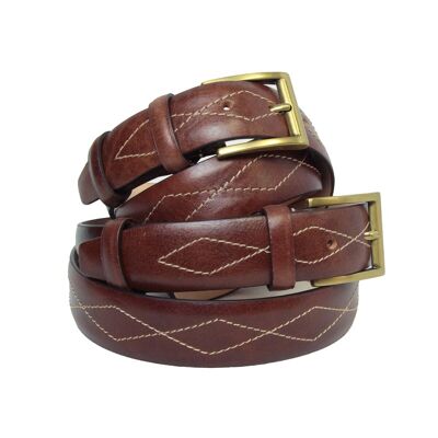 35 mm high leather belt - brown 5144
