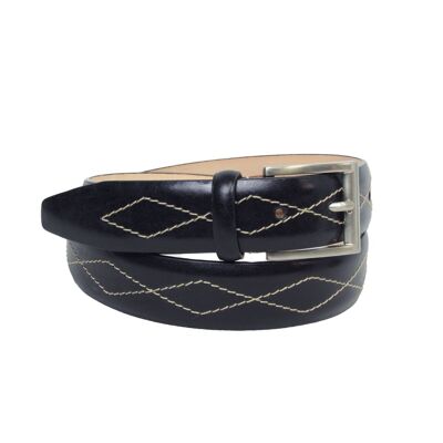 Ceinture cuir hauteur 35 mm - noir 5144