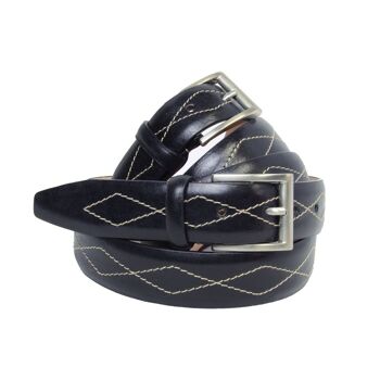 Ceinture cuir hauteur 35 mm - noir 5144 4