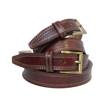 Ceinture cuir hauteur 35 mm - marron 5145 4