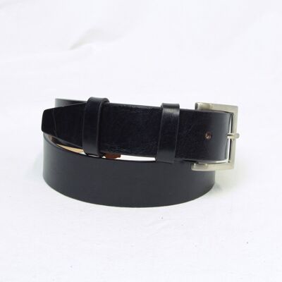 Ceinture plate en cuir - noir 5147