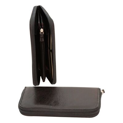 Wallet with internal coin pocket - black with RFID