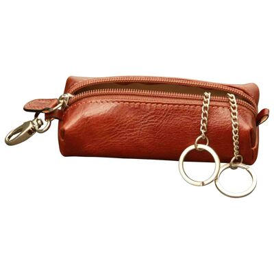 Porte-clés zippé. marron
