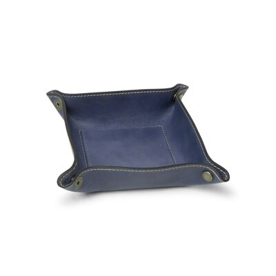 Vide poche cuir - cobalt