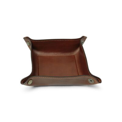 Leather pocket tray - brown