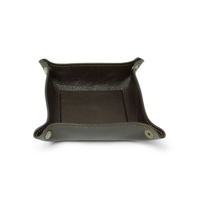 Leather pocket tray - dark brown