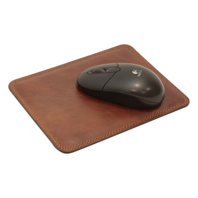 Mouse pad in pelle marrone