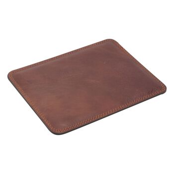 Tapis de souris en cuir marron 2