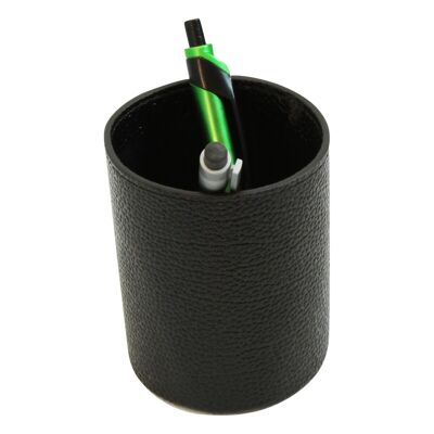 Leather pen holder - black