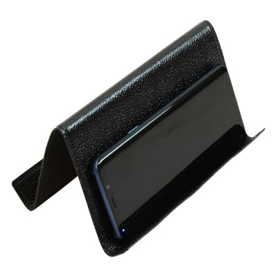 Leather stand for iPad and iPhone - black