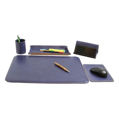 Schreibtischset aus Leder - 5-tlg