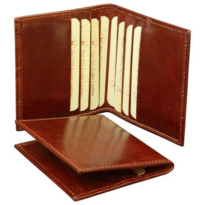 Leather Credit Card Holder. Brown with RFID