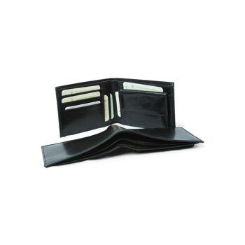 Portefeuille en cuir avec porte-monnaie et RFID - Noir 2