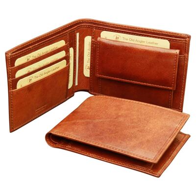 Porte-feuille en cuire. Marron avec RFID