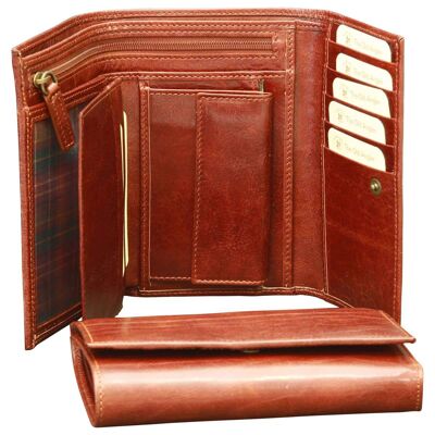 Women's leather wallet. Brown with RFID