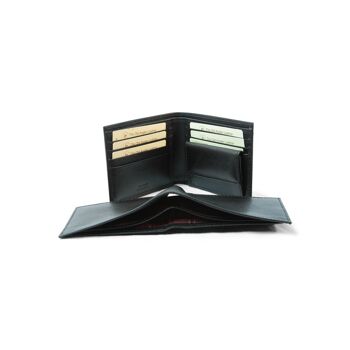 Portefeuille en cuir avec porte monnaie et RFID - noir 2