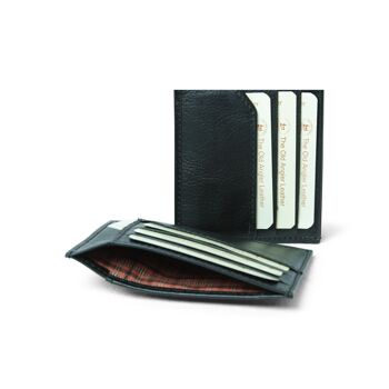 Porte-carte de crédit en cuir véritable. Noir avec RFID 2