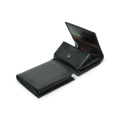 Leather coin holder. BLACK