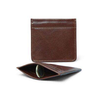 Leather coin holder - brown