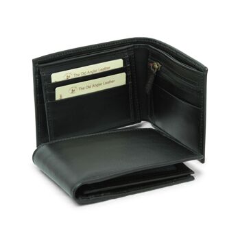 Portefeuille en cuir avec porte-monnaie et RFID - Marron 1