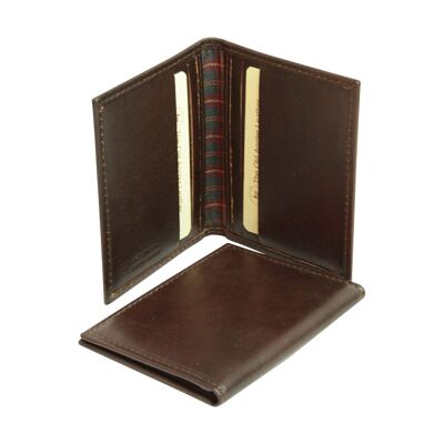 Leather Credit Card Holder with RFID - Dark Brown