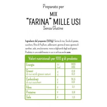 Mélange de farine tout usage sans gluten de Molino Rossetto - 500 gr 2