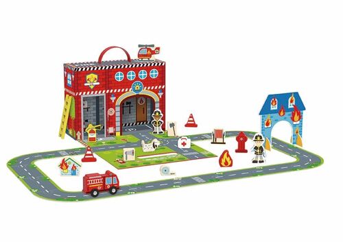 Fire station with track