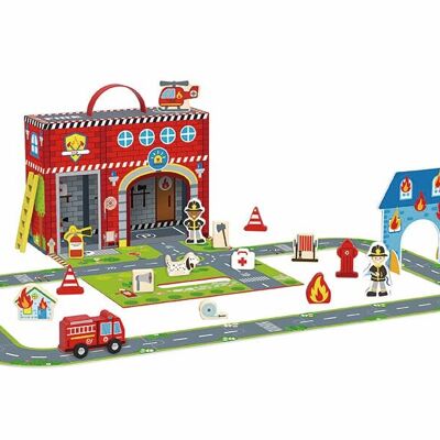 Fire station with track