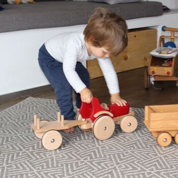 Tracteur en bois - Ferdinand (rouge) 7