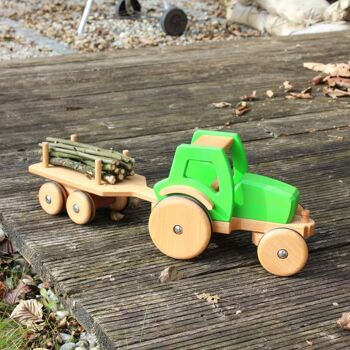 Tracteur en bois - Korbinian (vert) 7