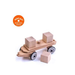 Remorque de train en bois avec trois cubes