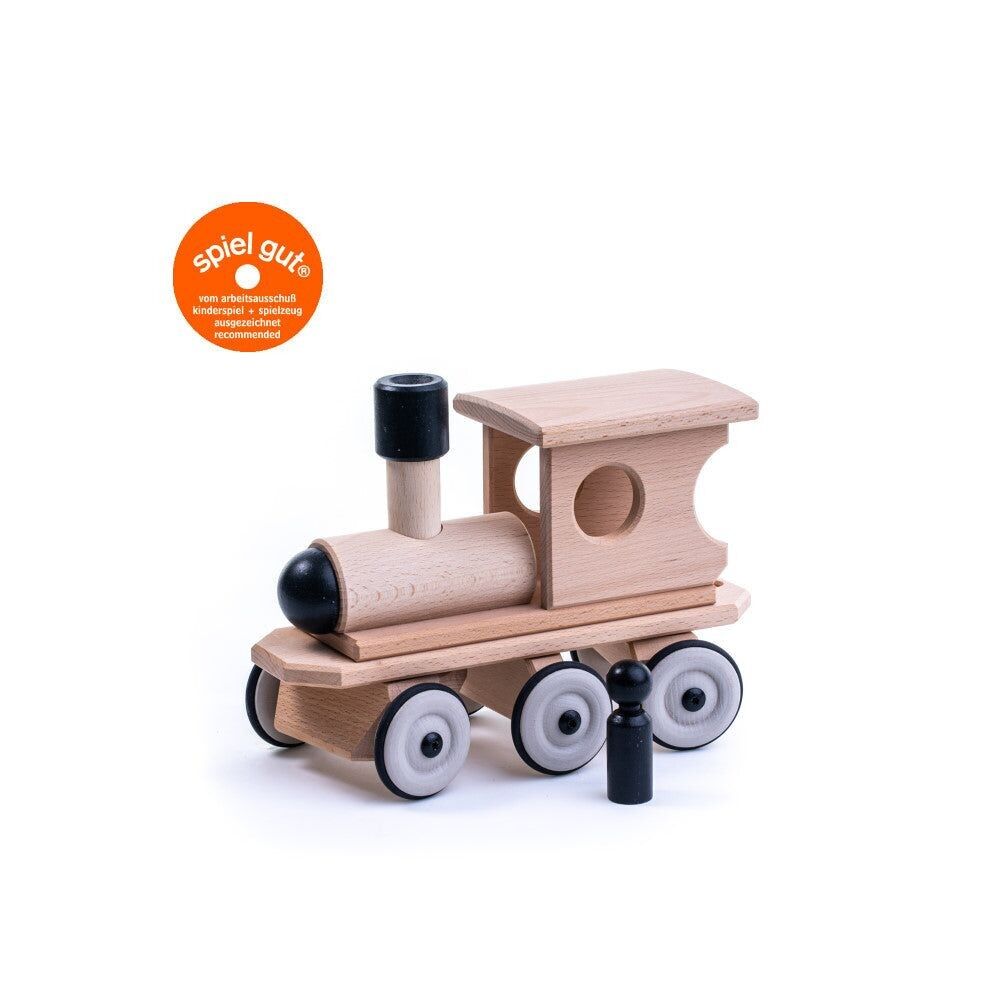 Tren de madera - locomotora de madera negra