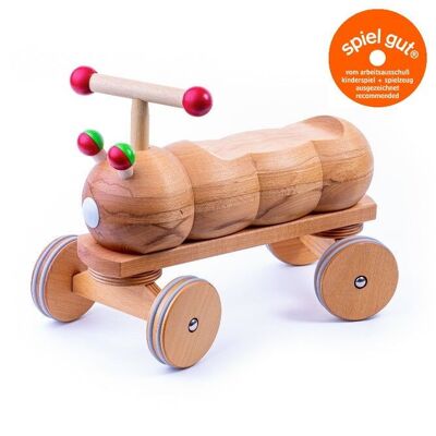 Oruga de madera de haya Emma - vehículo para montar - rojo