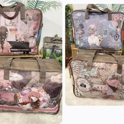 Women's Synthetic Bag with Sweet Candy Doll and Zipper